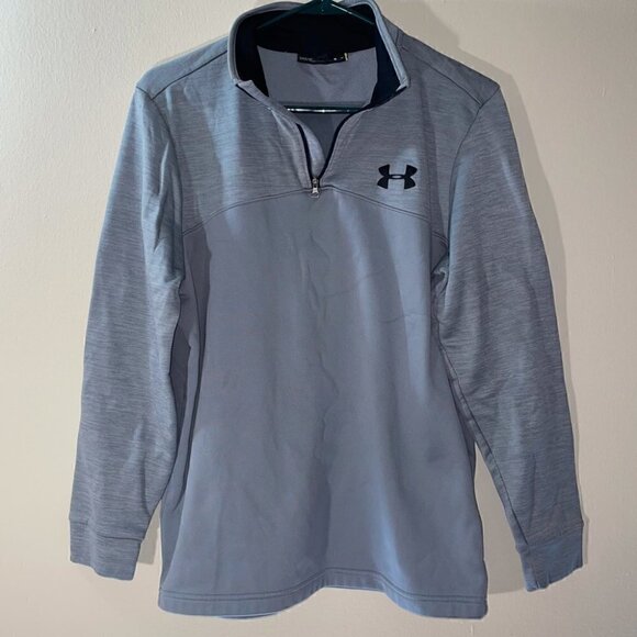 Under Armour Jacket Fleece Lightweight Pullover Quarter 1/4th Zip Cold Gear Top - Picture 3 of 9
